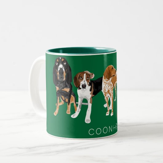Coonhound Dad Green Tweekleurige Koffiemok (Voorkant links)