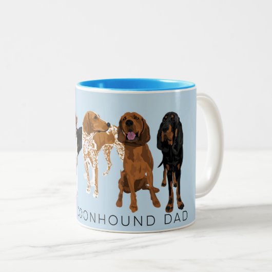 Coonhound Dad lichtblauw Tweekleurige Koffiemok (Voorkant rechts)
