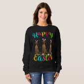 Coonhound Dog Easter Bunny Coonhound Happy E Trui (Voorkant volledig)