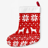 Coonhound Dog Silhouettes Holiday Pattern Cute Kleine Kerstsok (Achterkant)
