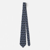 Coonhound Dog Silhouettes Pattern Blue en Black Stropdas (Voorkant)