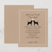 Coonhound Dog Silhouettes Wedding Invitation Kaart (Voorkant / Achterkant)