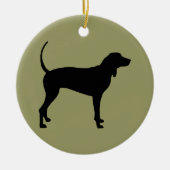 Coonhound Dog (zwart) Keramisch Ornament (Voorkant)