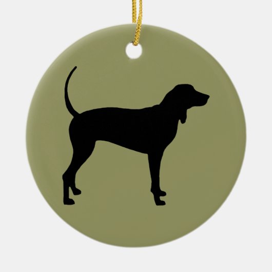 Coonhound Dog (zwart) Keramisch Ornament (Voorkant)