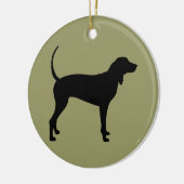 Coonhound Dog (zwart) Keramisch Ornament (Links)