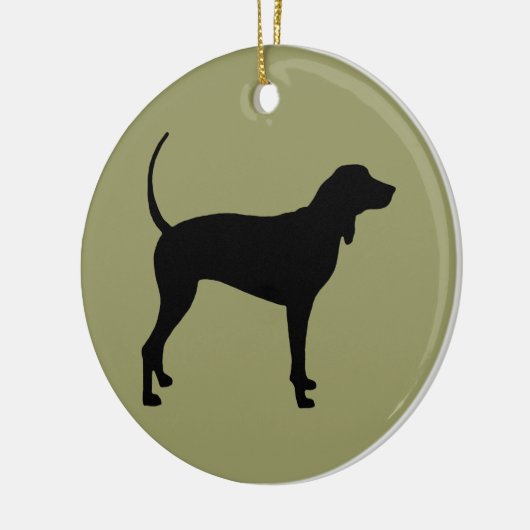 Coonhound Dog (zwart) Keramisch Ornament (Links)