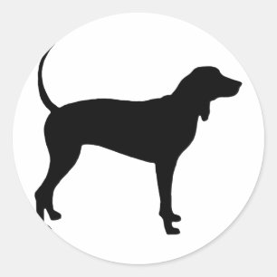 Coonhound Dog (zwart) Ronde Sticker