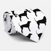 Coonhound Dog (zwart) Stropdas (Opgerold)