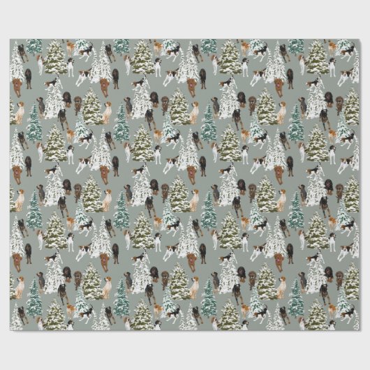 Coonhound Forest Cadeaupapier (Vlak)