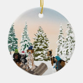 Coonhound-hoeden Keramisch Ornament (Voorkant)