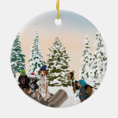 Coonhound-hoeden Keramisch Ornament (Achterkant)