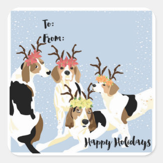 Coonhound Holiday Gift Label