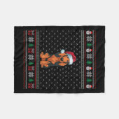 Coonhound Hond Dragen Santa Hat Lelijke Xmas Hond  Fleece Deken (Voorkant (Horizontaal))