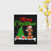 Coonhound Hond Kerstboom Lights Xmas Coonhound Kaart (Gele Bloem)