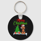 Coonhound Hond Kerstboom Lights Xmas Coonhound Sleutelhanger (Voorkant)
