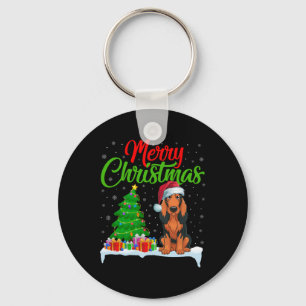 Coonhound Hond Kerstboom Lights Xmas Coonhound Sleutelhanger