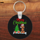 Coonhound Hond Kerstboom Lights Xmas Coonhound Sleutelhanger (Voorkant)