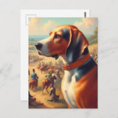 coonhound hondenschilderij briefkaart (Voorkant / Achterkant)