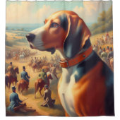 coonhound hondenschilderij douchegordijn (Voorkant)