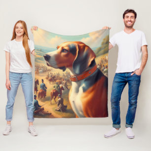  coonhound hondenschilderij fleece deken