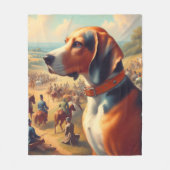 coonhound hondenschilderij fleece deken (Voorkant)