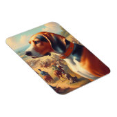  coonhound hondenschilderij magneet (Rechterzijde)