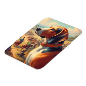  coonhound hondenschilderij magneet (Linkerzijde)