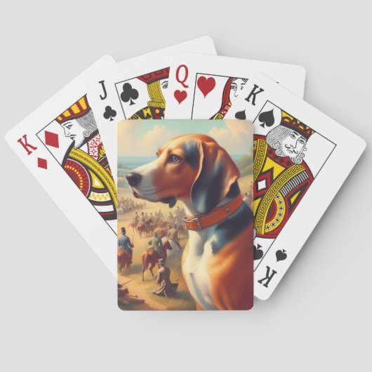 coonhound hondenschilderij pokerkaarten (Achterkant)
