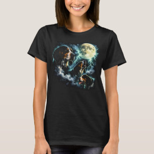 Coonhound huilt onder de maan Rustieke hond T-shirt