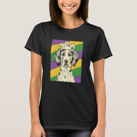 Coonhound Jester Mardi Gras Dog Mom or Dad T-shirt (Voorkant)
