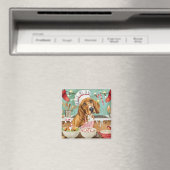 Coonhound Kerstbak: Festieve Kerstmis Magneet (Insitu (Vaatwasser))