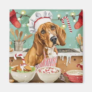 Coonhound Kerstbak: Festieve Kerstmis Magneet