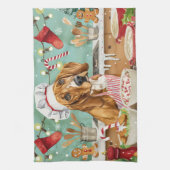 Coonhound Kerstbakfeest: Festieve Kerstmis Theedoek (Verticaal)