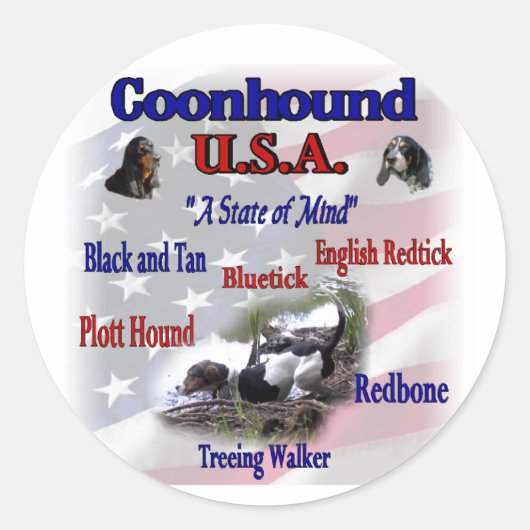 Coonhound Lovers Gifts Ronde Sticker (Voorkant)