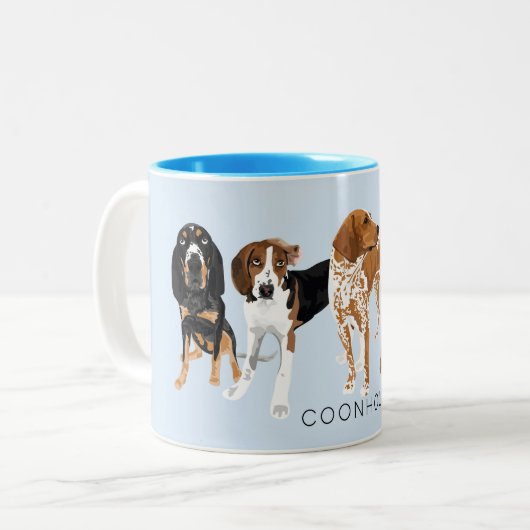 Coonhound Ma Blue Tweekleurige Koffiemok (Voorkant links)