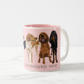 Coonhound Ma Pink Tweekleurige Koffiemok (Voorkant rechts)