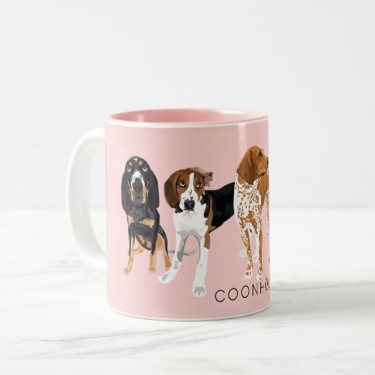 Coonhound Ma Pink Tweekleurige Koffiemok (Voorkant links)