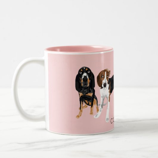 Coonhound Ma Pink Tweekleurige Koffiemok (Links)