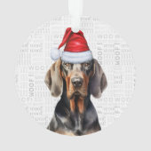 Coonhound met de naam van de hond en kerstfoto ornament (achterkant)