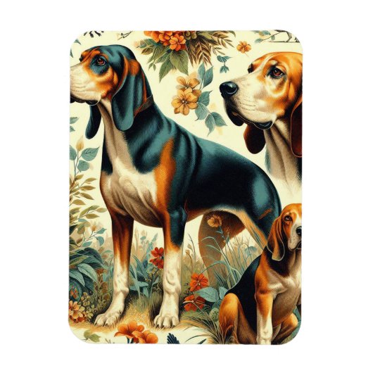 coonhound naadloos schilderen magneet (Verticaal)