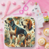  coonhound naadloos schilderen papieren bordje (Feest)