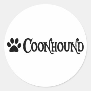 Coonhound (piratestijl met pawprint) ronde sticker