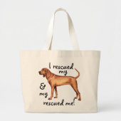 Coonhound Rescue Redbone Grote Tote Bag (Voorkant)