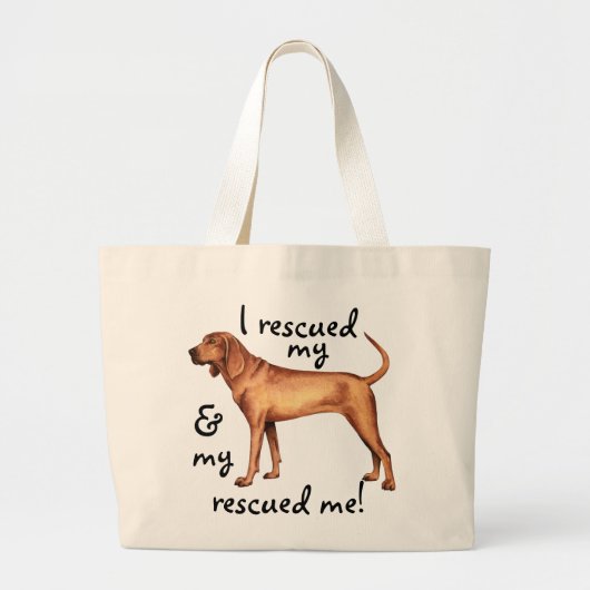 Coonhound Rescue Redbone Grote Tote Bag (Voorkant)