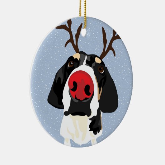 Coonhound Rudolph Keramisch Ornament (Rechts)