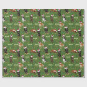 Coonhound Santa Green Cadeaupapier (Vlak)