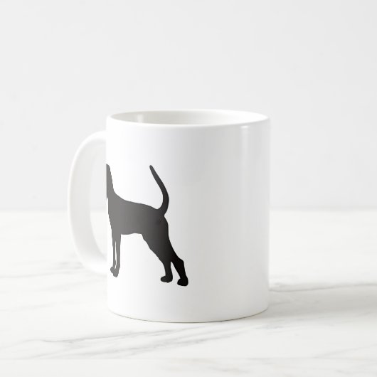 Coonhound Silhouette Coffee Mok (Voorkant links)
