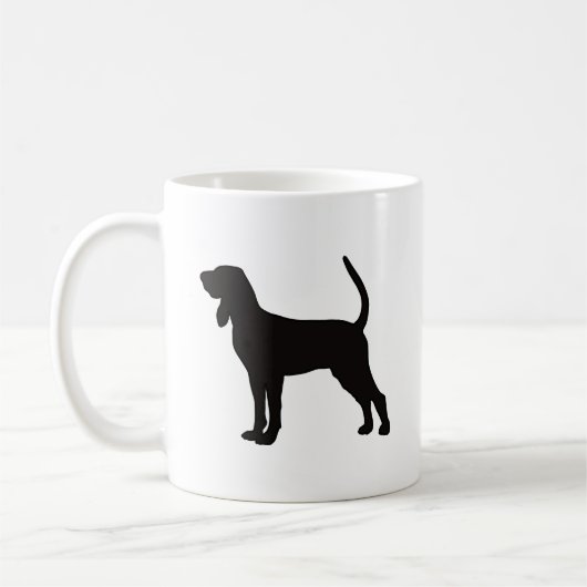 Coonhound Silhouette Coffee Mok (Links)