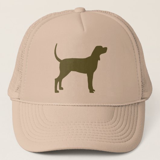 Coonhound Silhouette (olijfgroen) Trucker Pet (Voorkant)