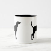 Coonhound Silhouette (zwart) Tweekleurige Koffiemok (Center)